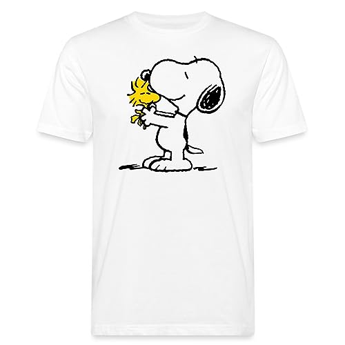 Spreadshirt Peanuts Snoopy Und Woodstock Männer Bio-T-Shirt, L, weiß von Spreadshirt