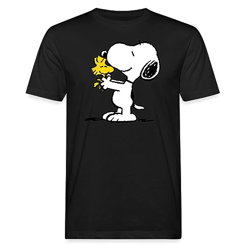 Spreadshirt Peanuts Snoopy Und Woodstock Männer Bio-T-Shirt, M, Schwarz von Spreadshirt