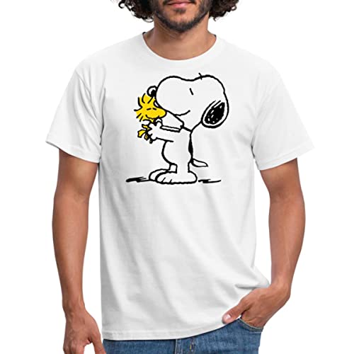 Spreadshirt Peanuts Snoopy Und Woodstock Männer T-Shirt, L, weiß von Spreadshirt