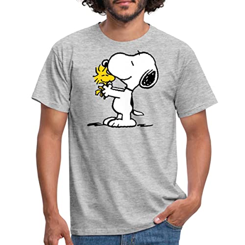 Spreadshirt Peanuts Snoopy Und Woodstock Männer T-Shirt, M, Grau meliert von Spreadshirt