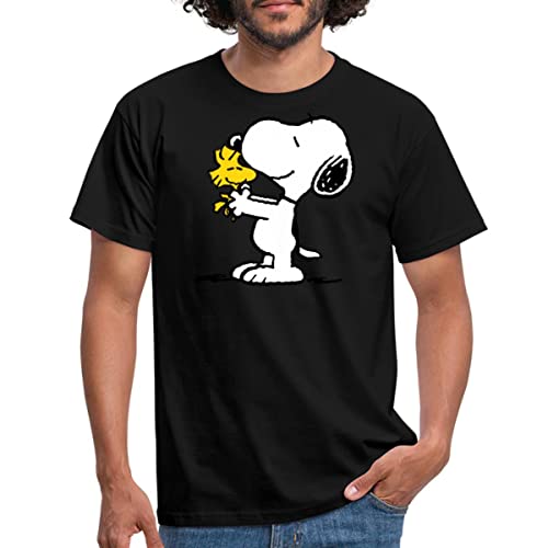 Spreadshirt Peanuts Snoopy Und Woodstock Männer T-Shirt, XXL, Schwarz von Spreadshirt