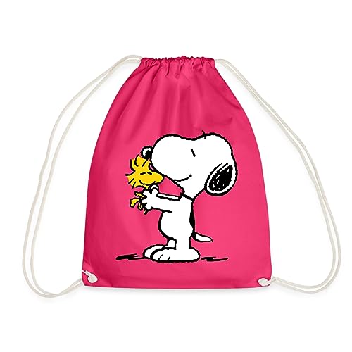 Spreadshirt Peanuts Snoopy Und Woodstock Turnbeutel, One size, Fuchsia von Spreadshirt