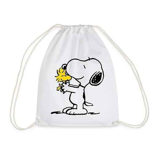 Spreadshirt Peanuts Snoopy Und Woodstock Turnbeutel, One size, weiß von Spreadshirt