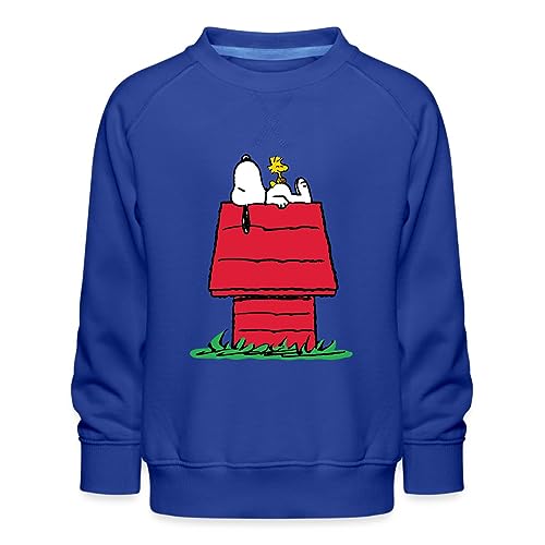 Spreadshirt Peanuts Snoopy Und Die Hundehütte Kinder Premium Pullover, 152/164 (12-14 Jahre), Royalblau von Spreadshirt