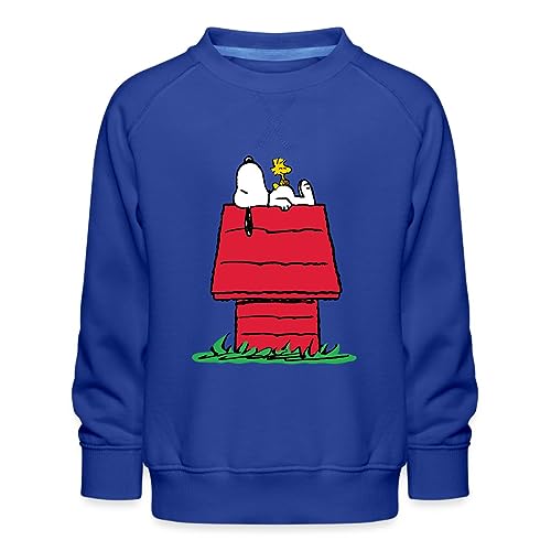 Spreadshirt Peanuts Snoopy Und Die Hundehütte Kinder Premium Pullover, 98/104 (3-4 Jahre), Royalblau von Spreadshirt