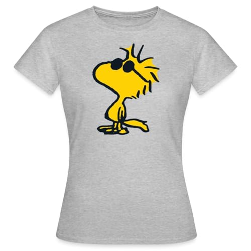 Spreadshirt Peanuts Woodstock Sonnenbrille Cool Frauen T-Shirt, L, Grau meliert von Spreadshirt
