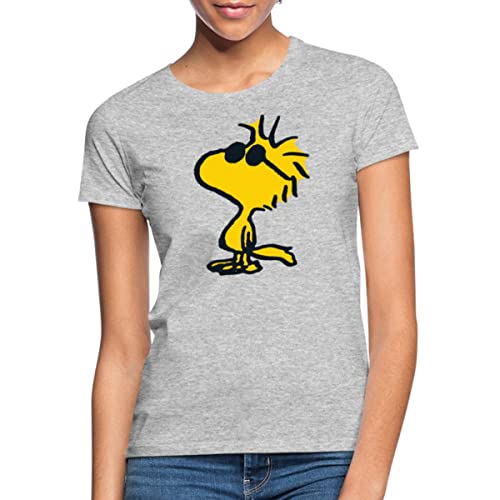 Spreadshirt Peanuts Woodstock Sonnenbrille Cool Frauen T-Shirt, S, Grau meliert von Spreadshirt