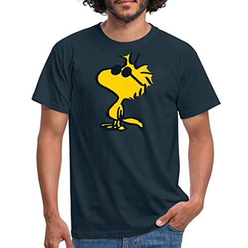 Spreadshirt Peanuts Woodstock Sonnenbrille Cool Männer T-Shirt, 3XL, Navy von Spreadshirt