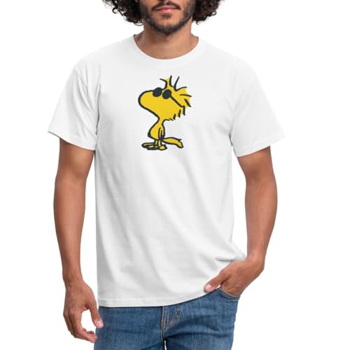 Spreadshirt Peanuts Woodstock Sonnenbrille Cool Männer T-Shirt, 4XL, Weiß von Spreadshirt