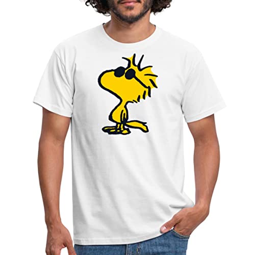 Spreadshirt Peanuts Woodstock Sonnenbrille Cool Männer T-Shirt, L, weiß von Spreadshirt