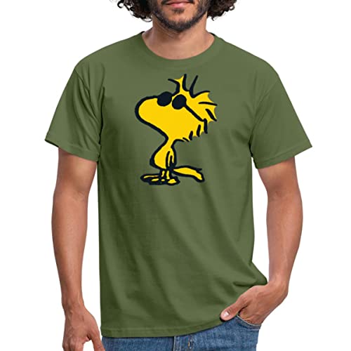 Spreadshirt Peanuts Woodstock Sonnenbrille Cool Männer T-Shirt, L, Militärgrün von Spreadshirt