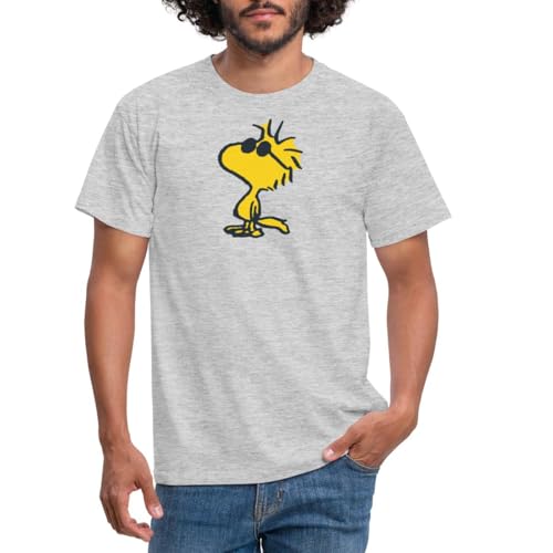 Spreadshirt Peanuts Woodstock Sonnenbrille Cool Männer T-Shirt, XXL, Grau meliert von Spreadshirt