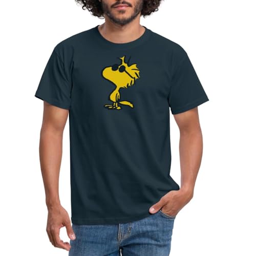 Spreadshirt Peanuts Woodstock Sonnenbrille Cool Männer T-Shirt, XXL, Navy von Spreadshirt