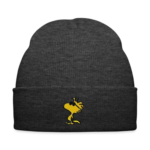 Spreadshirt Peanuts Woodstock Sonnenbrille Stick Wintermütze, One Size, Asphalt von Spreadshirt