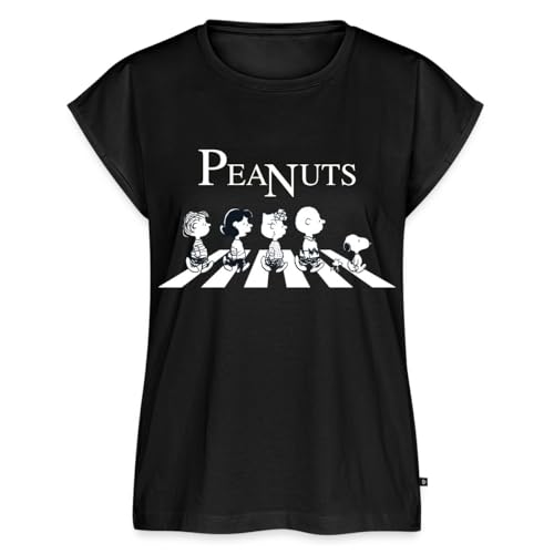Spreadshirt Peanuts and Friends Abbey Road Frauen Casual T-Shirt, L, Schwarz von Spreadshirt