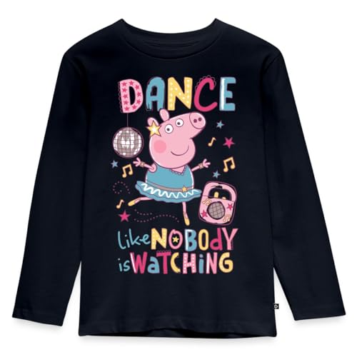 Spreadshirt Peppa Wutz Dancing Queen Tanzen Kinder Premium Langarmshirt, 110/116 (4 Jahre), Navy von Spreadshirt