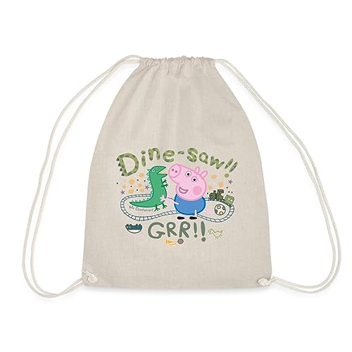 Spreadshirt Peppa Wutz Dine-Saw Dino Dinosaurier Turnbeutel, One size, Natur von Spreadshirt