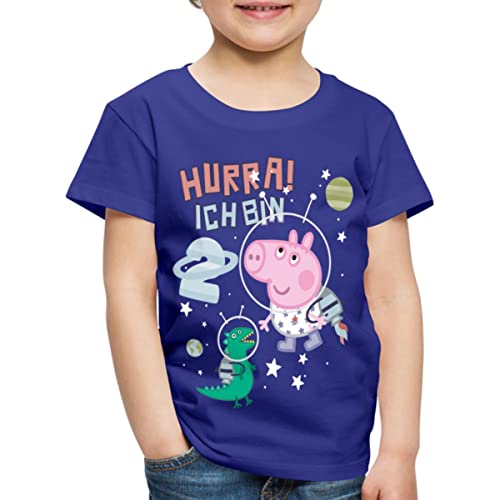 Spreadshirt Peppa Wutz Schorsch 2. Geburtstag Kinder Premium T-Shirt, 98/104 (2 Jahre), Königsblau von Spreadshirt