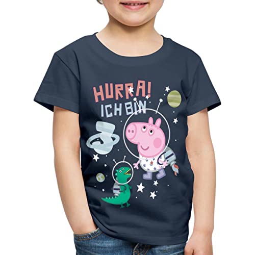 Spreadshirt Peppa Wutz Schorsch 3. Geburtstag Kinder Premium T-Shirt, 110/116 (4 Jahre), Navy von Spreadshirt