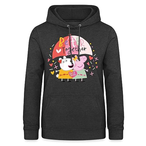 Spreadshirt Peppa Wutz Und Luzie Locke Better Together Frauen Hoodie, M, Anthrazit von Spreadshirt