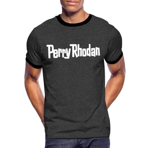 Spreadshirt Perry Rhodan Logo weiß Männer Kontrast T-Shirt, XXL, Anthrazit/Schwarz von Spreadshirt