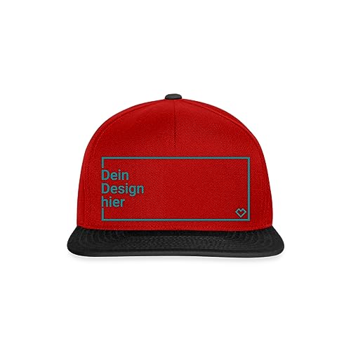 Spreadshirt Personalisierbare Cap Selbst Gestalten mit Foto und Text Wunschmotiv Snapback Cap, One Size, Rot/Schwarz von Spreadshirt