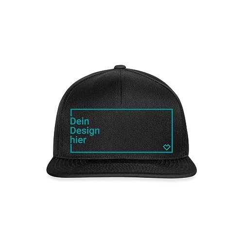 Spreadshirt Personalisierbare Cap Selbst Gestalten mit Foto und Text Wunschmotiv Snapback Cap, One Size, Schwarz/Schwarz von Spreadshirt