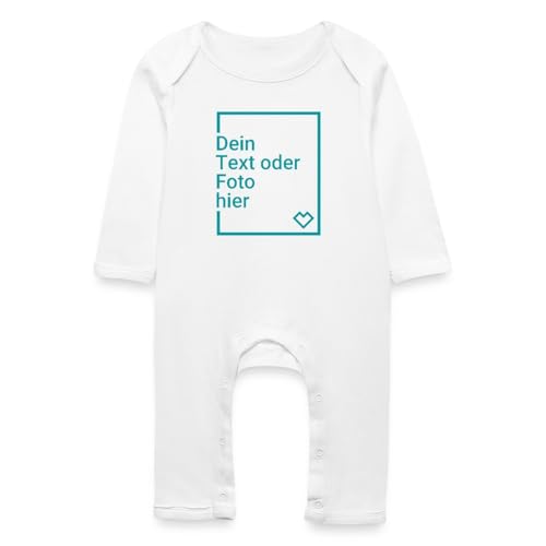 Spreadshirt Personalisierbarer Babystrampler Selbst Gestalten Mit Text Oder Foto Baby Bio Strampler, 3-6 Monate, Weiß von Spreadshirt
