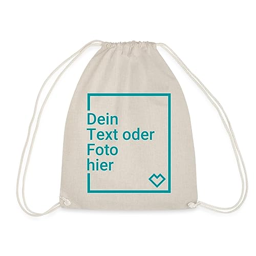 Spreadshirt Personalisierbarer Beutel Selbst Gestalten mit Foto und Text Wunschmotiv Turnbeutel, One size, Natur von Spreadshirt