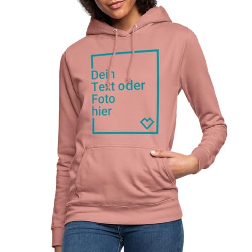 Spreadshirt Personalisierbarer Hoodie Selbst Gestalten mit Foto und Text Wunschmotiv Frauen Hoodie, M, Altrosa von Spreadshirt