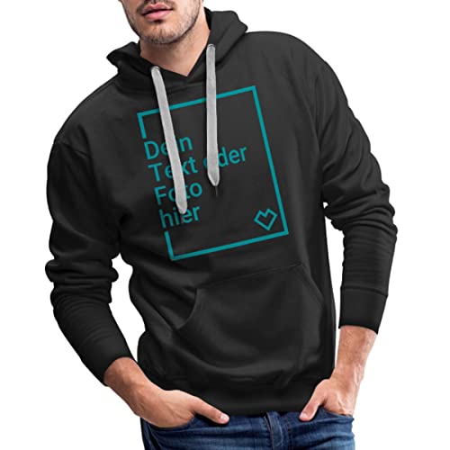 Spreadshirt Personalisierbarer Hoodie Selbst Gestalten mit Foto und Text Wunschmotiv Männer Premium Hoodie, L, Schwarz von Spreadshirt