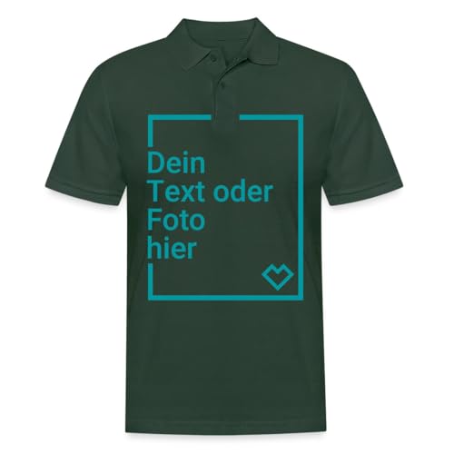 Spreadshirt Personalisierbares Poloshirt Selbst Gestalten Mit Foto Und Text Wunschmotiv Männer Poloshirt, XL, Tannengrün von Spreadshirt