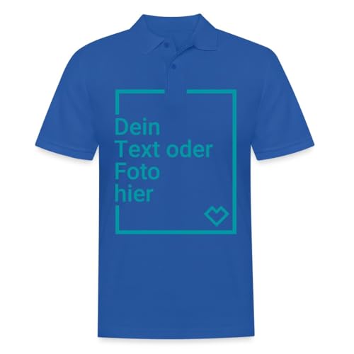Spreadshirt Personalisierbares Poloshirt Selbst Gestalten Mit Foto Und Text Wunschmotiv Männer Poloshirt, 3XL, Royalblau von Spreadshirt