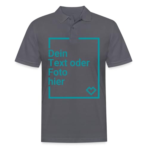 Spreadshirt Personalisierbares Poloshirt Selbst Gestalten Mit Foto Und Text Wunschmotiv Männer Poloshirt, L, Anthrazit von Spreadshirt