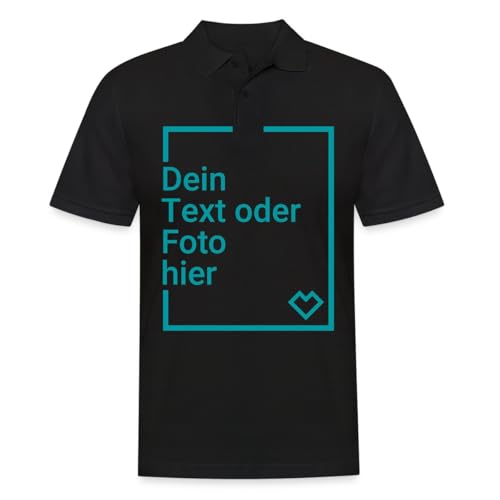 Spreadshirt Personalisierbares Poloshirt Selbst Gestalten Mit Foto Und Text Wunschmotiv Männer Poloshirt, XL, Schwarz von Spreadshirt