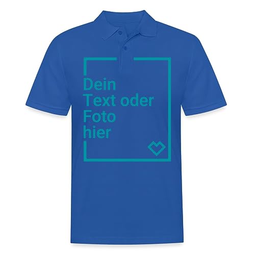 Spreadshirt Personalisierbares Poloshirt Selbst Gestalten mit Foto und Text Wunschmotiv Männer Poloshirt, XL, Royalblau von Spreadshirt