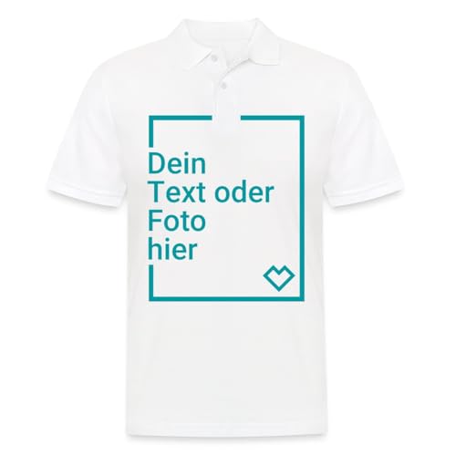 Spreadshirt Personalisierbares Poloshirt Selbst Gestalten Mit Foto Und Text Wunschmotiv Männer Poloshirt, XXL, Weiß von Spreadshirt