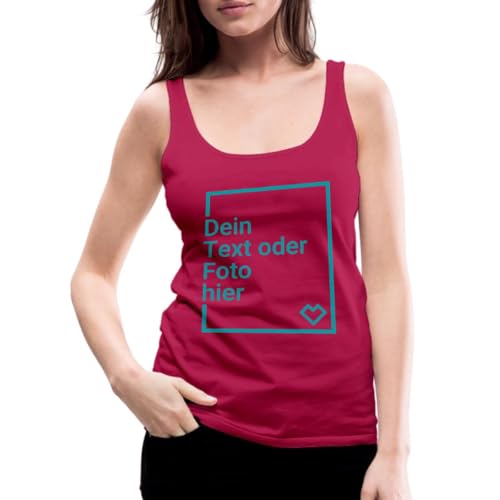 Spreadshirt Personalisierbares Tank Top Selbst Gestalten Mit Foto Oder Text Wunschmotiv Frauen Premium Tank Top, 3XL, Dunkles Pink von Spreadshirt