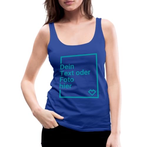 Spreadshirt Personalisierbares Tank Top Selbst Gestalten Mit Foto Oder Text Wunschmotiv Frauen Premium Tank Top, XL, Königsblau von Spreadshirt