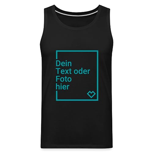 Spreadshirt Personalisierbares Premium Tank Top Selbst Gestalten mit Foto und Text Wunschmotiv Männer Premium Tank Top, XL, Schwarz von Spreadshirt