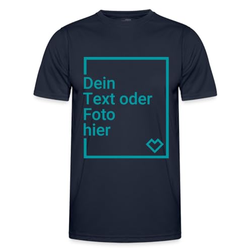 Spreadshirt Personalisierbares Sportshirt Selbst Gestalten mit Foto und Text Wunschmotiv Männer Funktions-T-Shirt, L, Navy Spreadshirt Personalisierbares Sportshirt Selbst Gestalten mit Foto und Text Wunschmotiv Männer Funktions-T-Shirt, L, Navy von Spreadshirt
