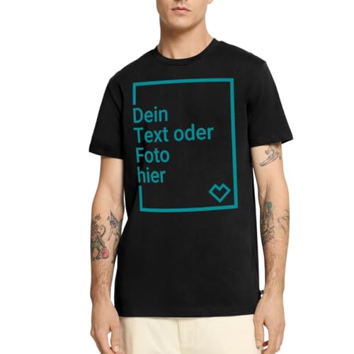 Spreadshirt Personalisierbares T-Shirt Selbst Gestalten Mit Foto Oder Text Wunschmotiv Männer Premium T-Shirt, 3XL, Schwarz von Spreadshirt
