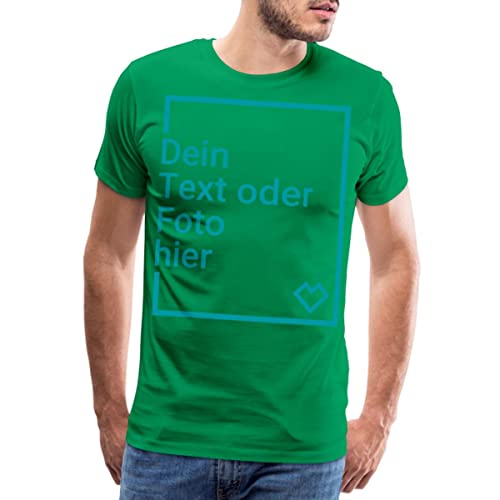 Spreadshirt Personalisierbares T-Shirt Selbst Gestalten mit Foto und Text Wunschmotiv Männer Premium T-Shirt, 4XL, Kelly Green von Spreadshirt