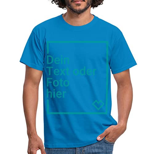 Spreadshirt Personalisierbares T-Shirt Selbst Gestalten mit Foto und Text Wunschmotiv Männer T-Shirt, 3XL, Royalblau von Spreadshirt