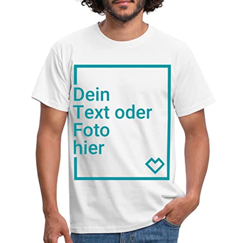 Spreadshirt Personalisierbares T-Shirt Selbst Gestalten mit Foto und Text Wunschmotiv Männer T-Shirt, 3XL, weiß von Spreadshirt