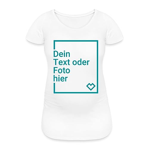 Spreadshirt Personalisierbares T-Shirt für Schwangere Selbst Gestalten mit Foto und Text Wunschmotiv Frauen Schwangerschafts T-Shirt, XL, weiß von Spreadshirt