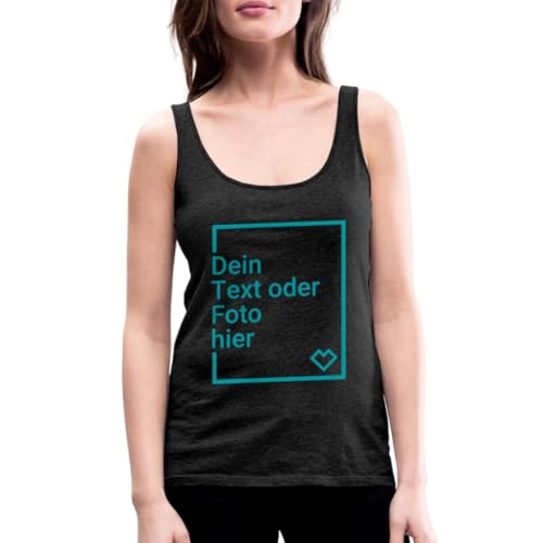 Spreadshirt Personalisierbares Tank Top Selbst Gestalten Mit Foto Oder Text Wunschmotiv Frauen Premium Tank Top, XXL, Anthrazit von Spreadshirt