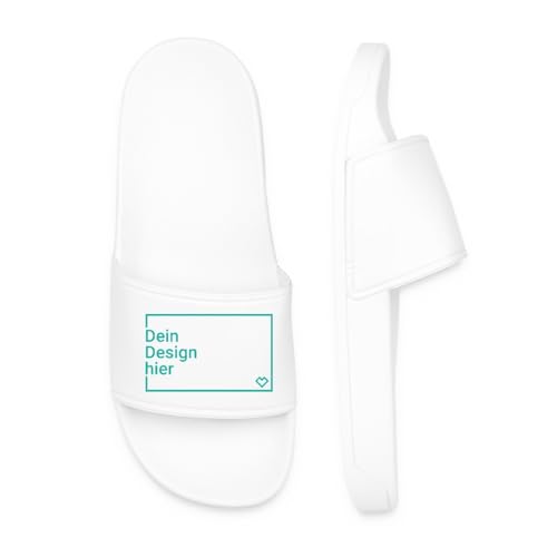 Spreadshirt Personalisierte Badelatschen Herren | Badeschlappen Selbst Gestalten Mit Foto Oder Text Männer Badelatschen, 44, Weiß von Spreadshirt