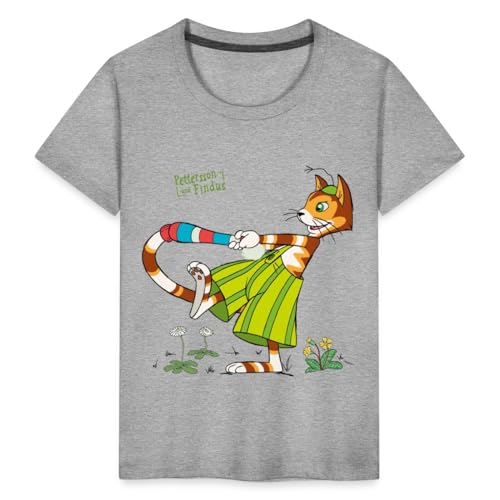 Spreadshirt Pettersson Und Findus Kater Albert Herum Kinder Premium T-Shirt, 110/116 (4 Jahre), Grau meliert von Spreadshirt