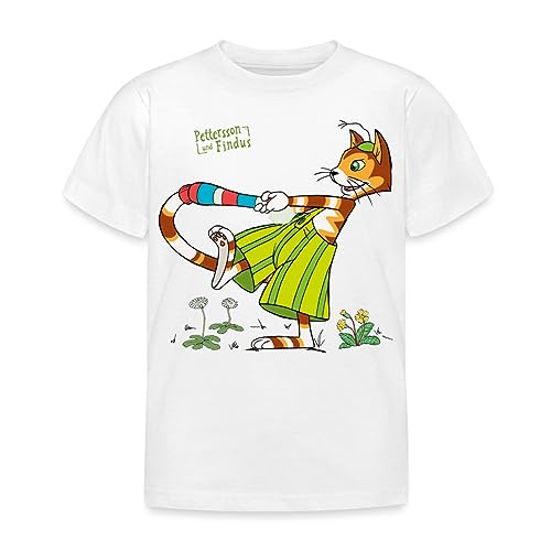 Spreadshirt Pettersson Und Findus Kater Albert Herum Kinder T-Shirt, 98/104 (3-4 Jahre), weiß von Spreadshirt